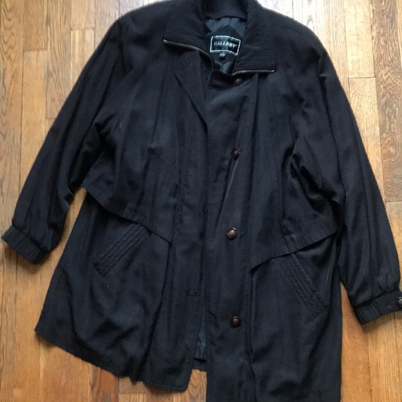 Black rain three-quarter length jacket. - Picture 1 of 7